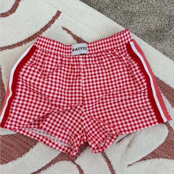Katydid Pants - Katydid Red Gingham Athletic Shorts